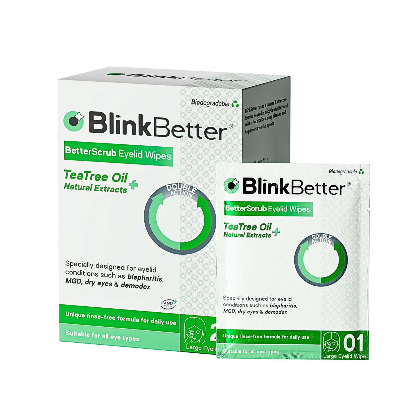 BetterScrub Eyelid Wipes - Blepharitis Relief