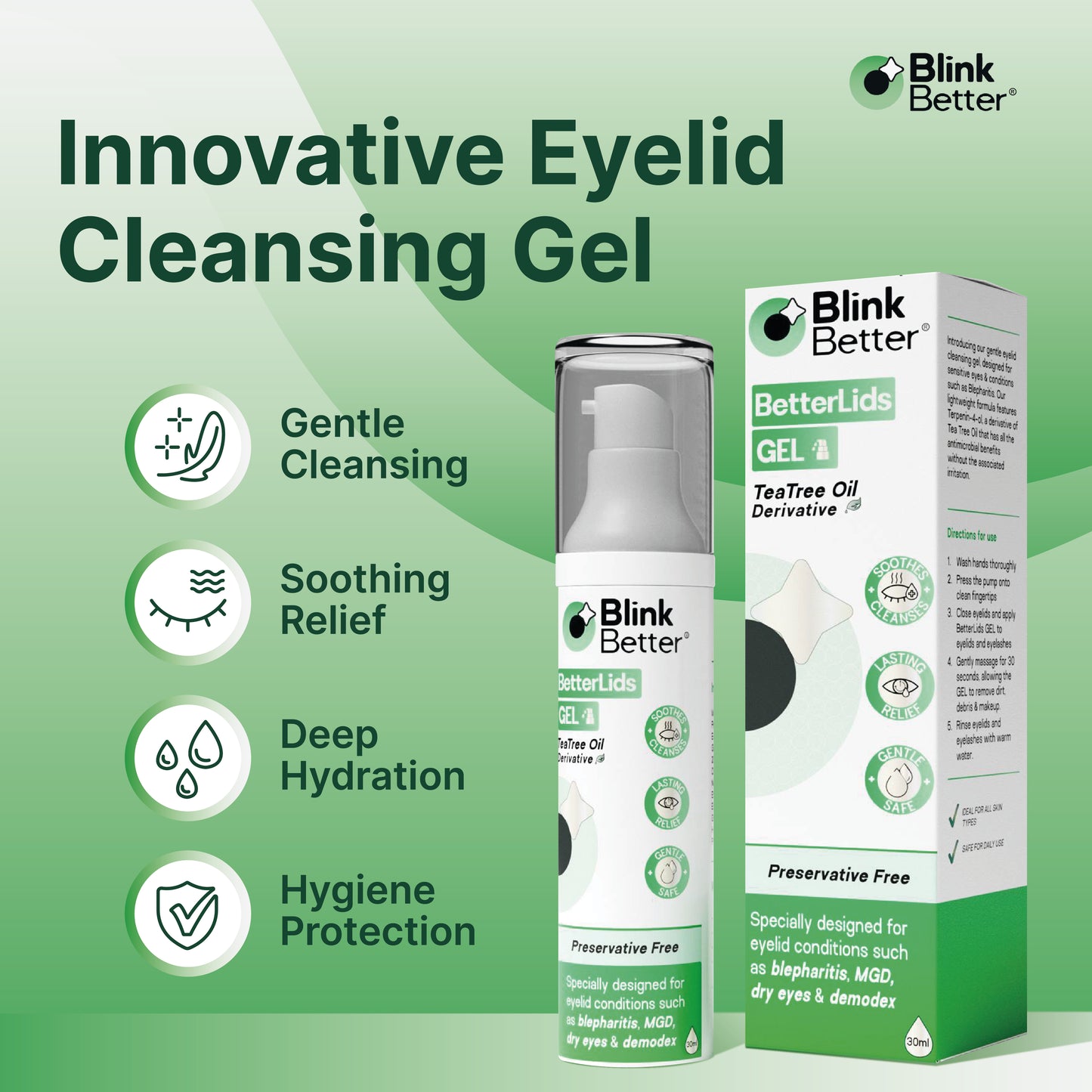 BetterLids Eyelid Cleansing Gel - Tea Tree Oil Daily Cleanser