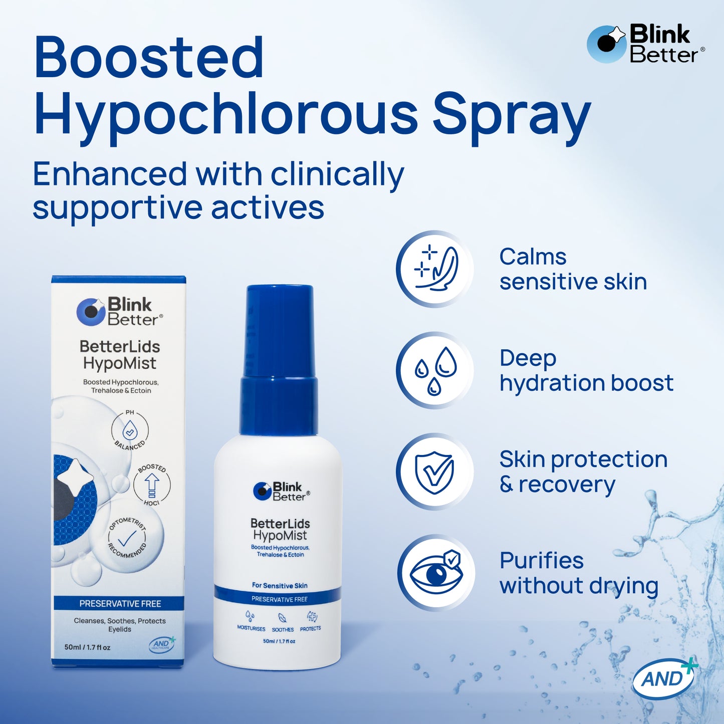 BetterLids Hypochlorous Spray - Instant Eyelid Relief