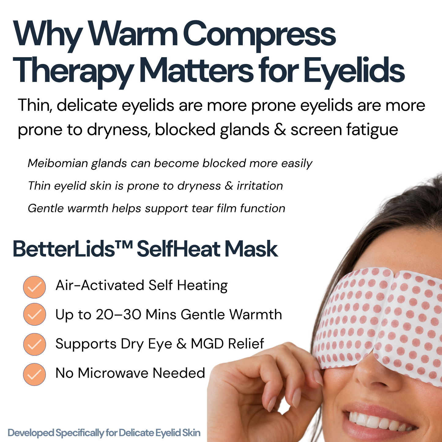 BetterLids Self-Heating Eye Mask - 30 Pack for Blepharitis, MGD, Styes & Puffy Eyes | Warm Compress Therapy
