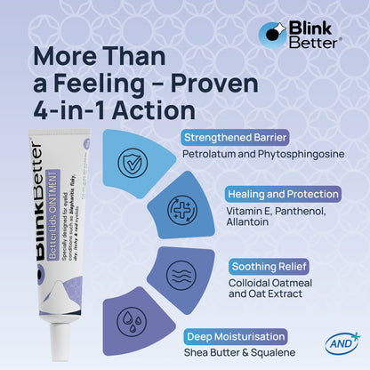 BetterLids Eyelid Ointment - Overnight Relief for Dry, Flaky Skin