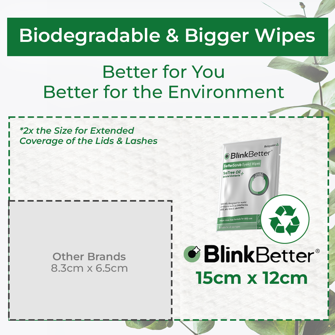 BetterScrub Eyelid Wipes - Instant Relief for Blepharitis (20 Pack)