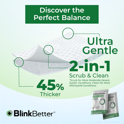 BetterScrub Eyelid Wipes - Instant Relief for Blepharitis (20 Pack)