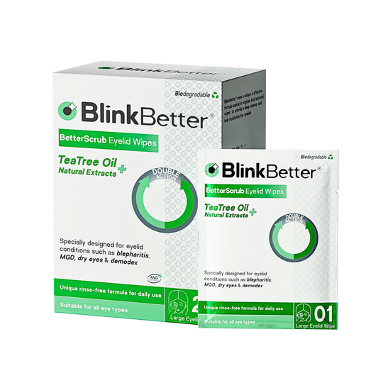 BetterScrub Eyelid Wipes - Instant Relief for Blepharitis (20 Pack)