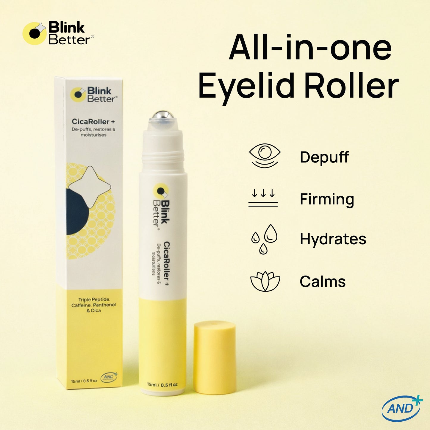 BetterLids CicaRoller+ - Cooling Relief for Puffy, Tired Eyes